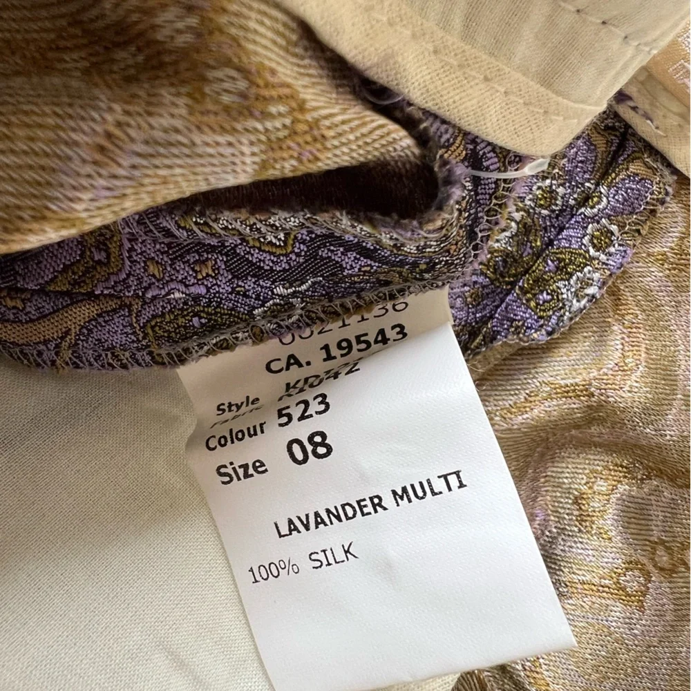 Michael Kors Collection Purple‎ Silk Brocade Trousers Womens 8